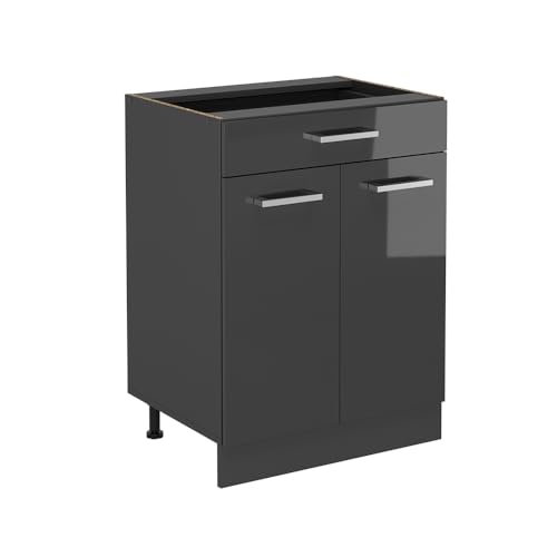Vicco Küchenunterschrank R-Line, Anthrazit Hochglanz, 60 cm mit Schublade, ohne Arbeitsplatte Vicco Küchenunterschrank R-Line, Anthrazit Hochglanz, 60 cm mit Schublade, ohne Arbeitsplatte von Vicco