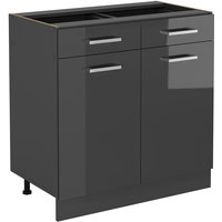 Vicco - Küchenunterschrank R-Line, Anthrazit Hochglanz, 80 cm ohne Arbeitsplatte von Vicco