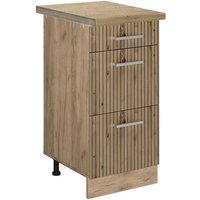 Vicco - Küchenunterschrank R-Line, Artisan-Eiche, 40 cm mit Schubladen, ap Eiche von Vicco