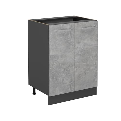 Vicco Küchenunterschrank R-Line, Küchenkommode, Beton, 60 cm ohne Arbeitsplatte von Vicco