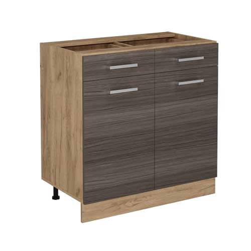Vicco Küchenunterschrank R-Line, Schubladenschrank für die Küche, Edelgrau, 80 cm ohne Arbeitsplatte Vicco Küchenunterschrank R-Line, Schubladenschrank für die Küche, Edelgrau, 80 cm ohne Arbeitsplatte von Vicco