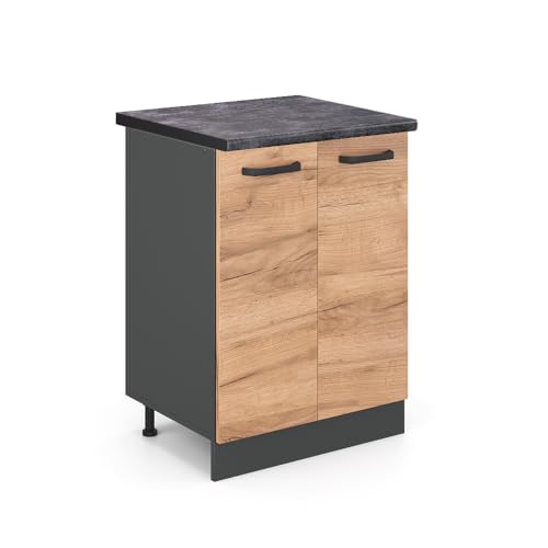 Vicco Küchenunterschrank R-Line, Goldkraft Eiche/Anthrazit, 60 cm, AP Anthrazit Vicco Küchenunterschrank R-Line, Goldkraft Eiche/Anthrazit, 60 cm, AP Anthrazit von Vicco