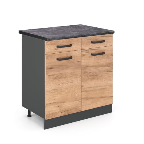 Vicco Küchenunterschrank R-Line, Goldkraft Eiche/Anthrazit, 80 cm, AP Anthrazit Vicco Küchenunterschrank R-Line, Goldkraft Eiche/Anthrazit, 80 cm, AP Anthrazit von Vicco