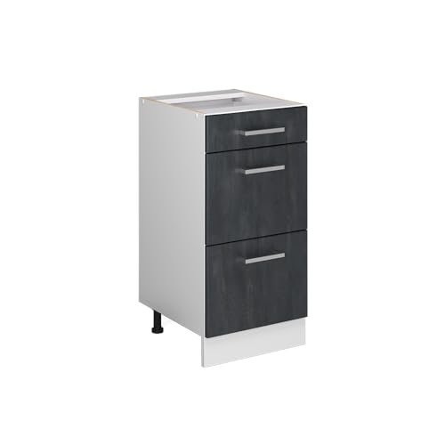 Vicco Küchenunterschrank R-Line, Schwarz Beton, 40 cm ohne Arbeitsplatte von Vicco