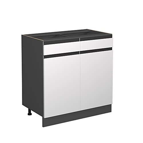 Vicco Küchenunterschrank R-Line, Weiß/Anthrazit, 80 cm J-Shape, ohne Arbeitsplatte Vicco Küchenunterschrank R-Line, Weiß/Anthrazit, 80 cm J-Shape, ohne Arbeitsplatte von Vicco