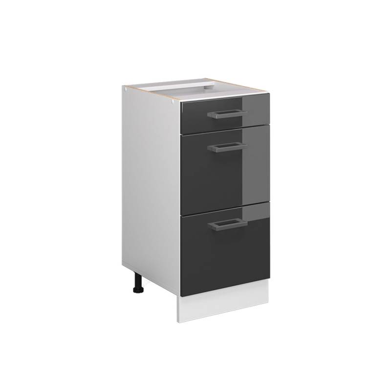 Vicco Küchenunterschrank R-Line Anthrazit Hochglanz/Weiß 40 cm mit Schubladen ohne Arbeitsplatte von Vicco