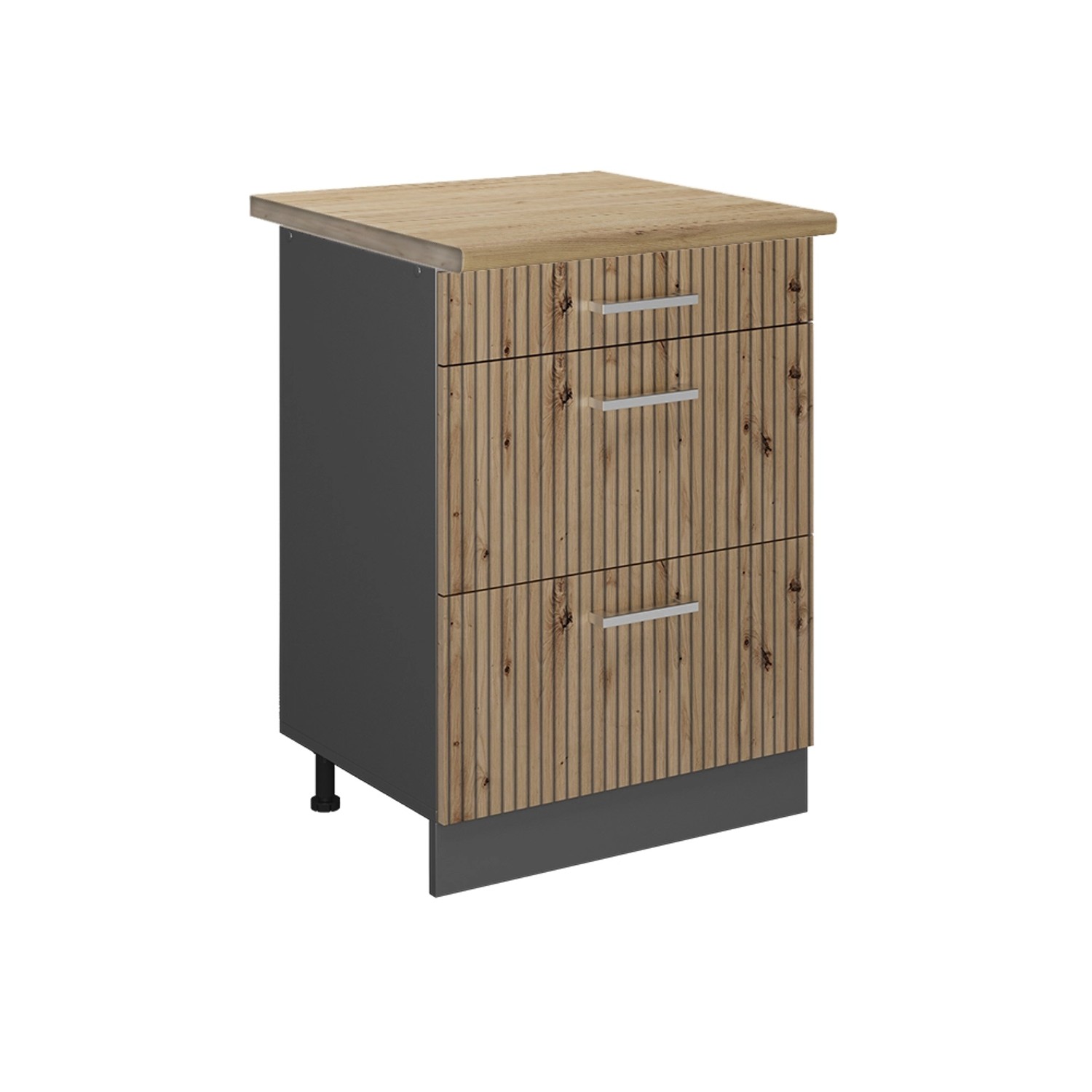 Vicco Küchenunterschrank R-Line Artisan-Eiche/Anthrazit 60 cm mit Schubladen AP Eiche von Vicco