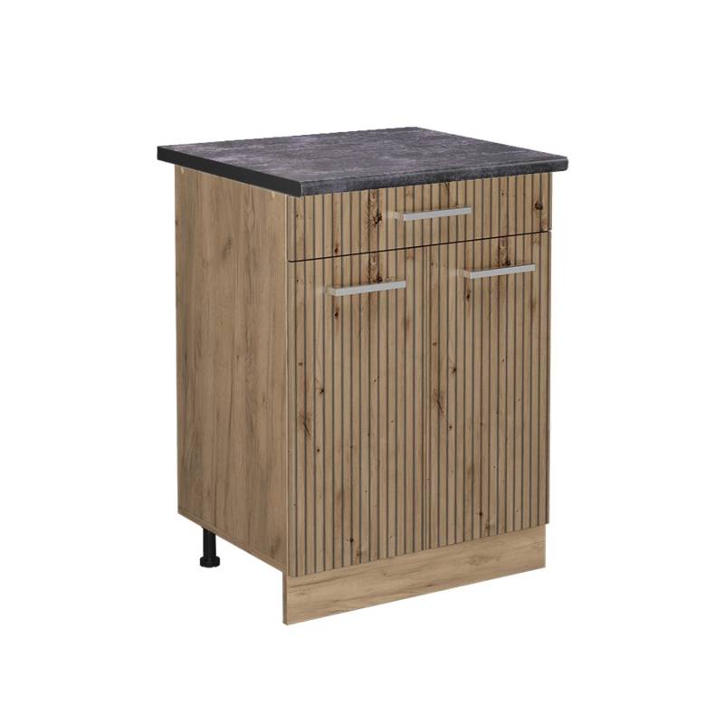 Vicco Küchenunterschrank R-Line Artisan-Eiche/Goldkraft Eiche 60 cm mit Schublade AP Anthrazit von Vicco