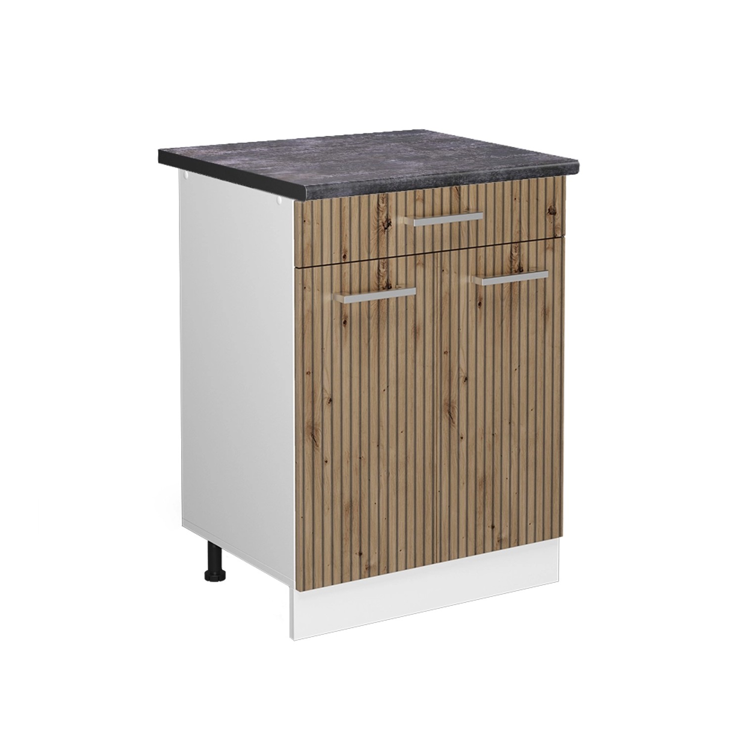 Vicco Küchenunterschrank R-Line Artisan-Eiche/Weiß 60 cm mit Schublade AP Anthrazit von Vicco