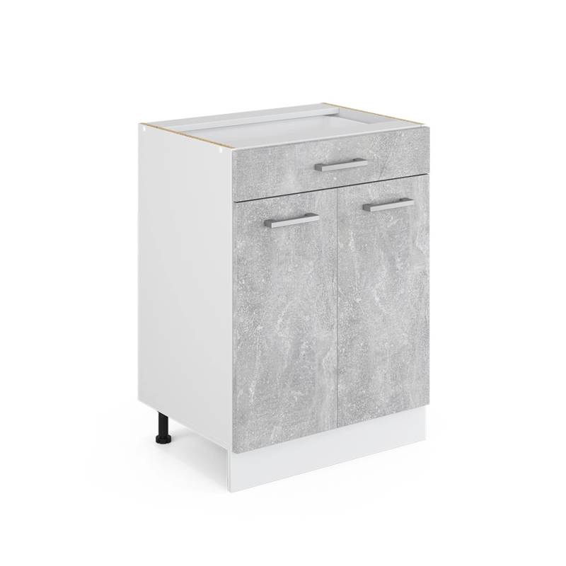 Vicco Küchenunterschrank R-Line Beton 60 cm mit Schublade ohne Arbeitsplatte von Vicco