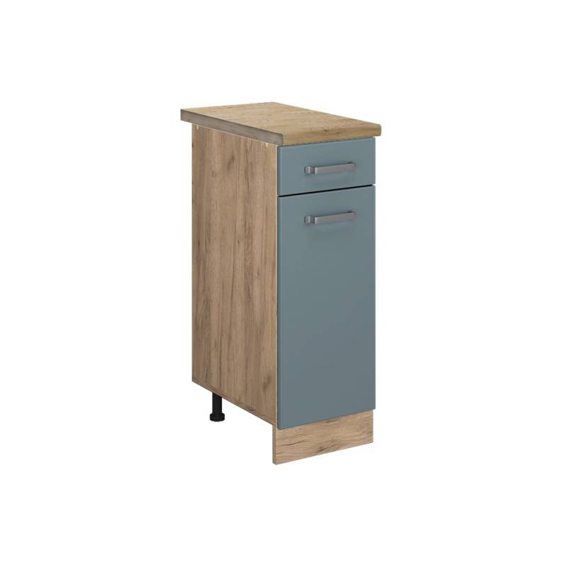 Vicco Küchenunterschrank R-Line Blau-Grau/Goldkraft Eiche 30 cm AP Eiche von Vicco