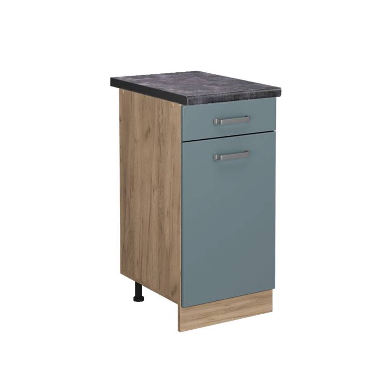 Vicco Küchenunterschrank R-Line Blau-Grau/Goldkraft Eiche 40 cm AP Anthrazit von Vicco