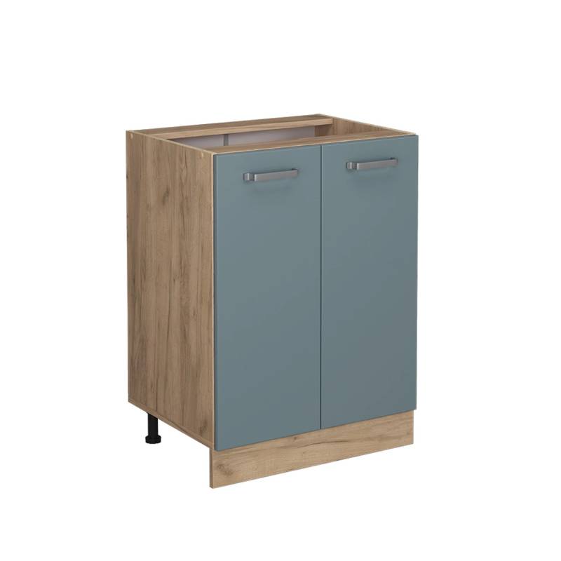Vicco Küchenunterschrank R-Line Blau-Grau/Goldkraft Eiche 60 cm ohne Arbeitsplatte von Vicco