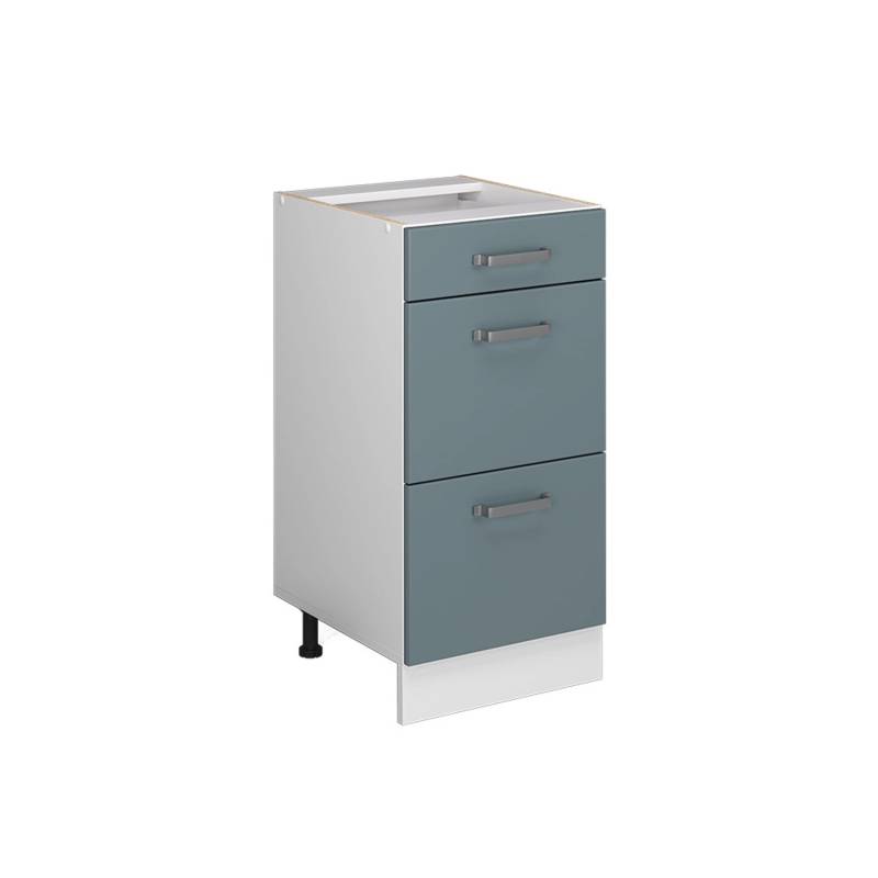 Vicco Küchenunterschrank R-Line Blau-Grau/Weiß 40 cm mit Schubladen ohne Arbeitsplatte von Vicco