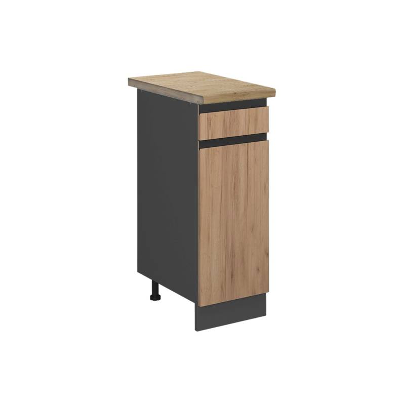 Vicco Küchenunterschrank R-Line Goldkraft Eiche/Anthrazit 30 cm AP Eiche von Vicco