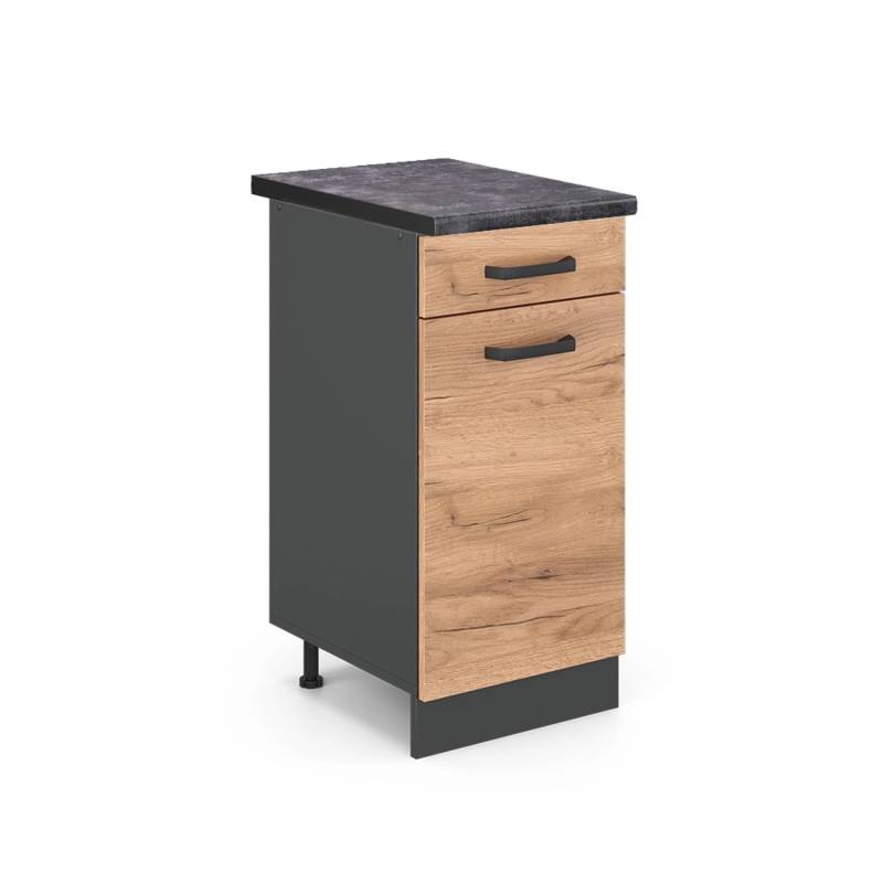Vicco Küchenunterschrank R-Line Goldkraft Eiche/Anthrazit 40 cm AP Anthrazit von Vicco