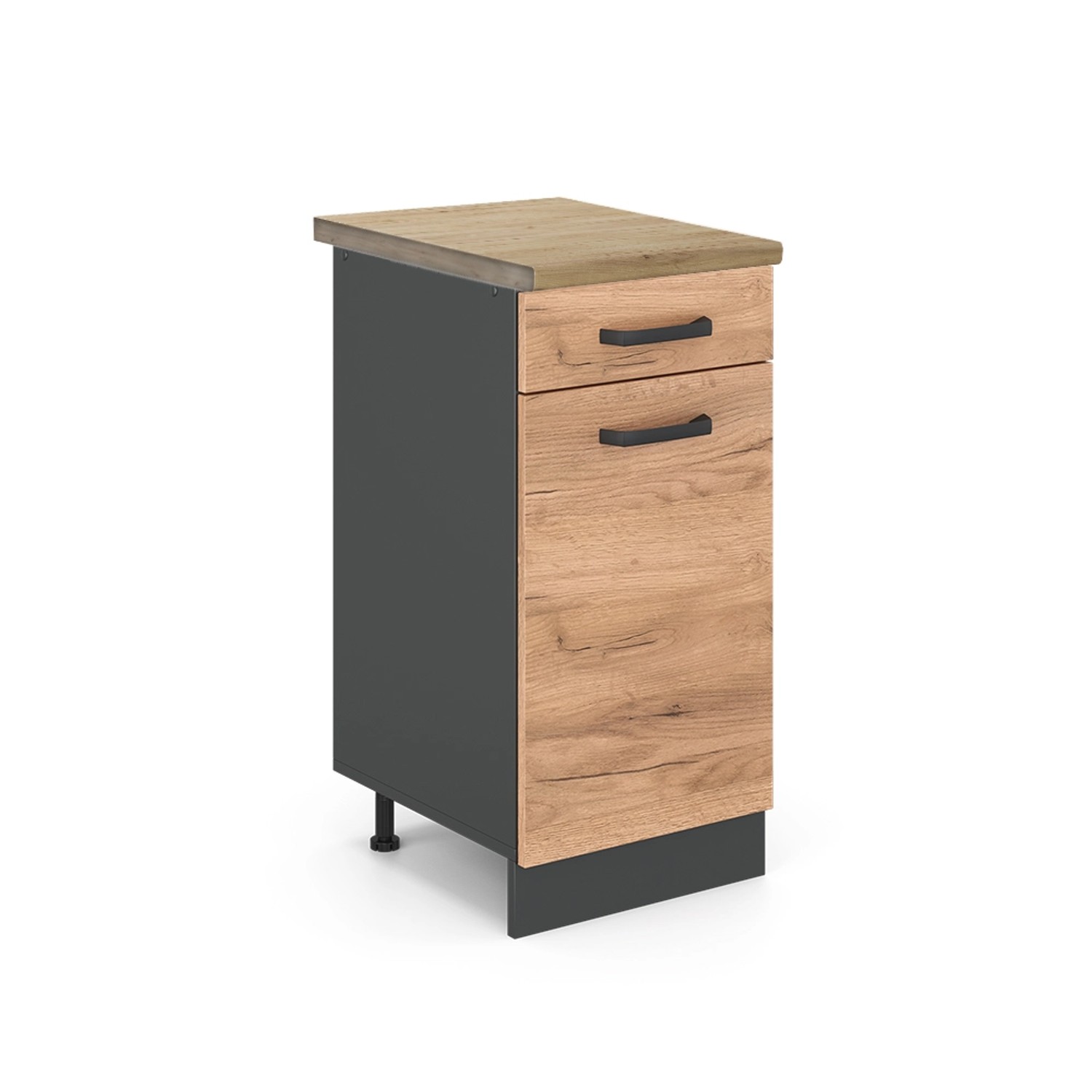 Vicco Küchenunterschrank R-Line Goldkraft Eiche/Anthrazit 40 cm AP Eiche mit Anthrazit Korpus Vicco Küchenunterschrank R-Line Goldkraft Eiche/Anthrazit 40 cm AP Eiche mit Anthrazit Korpus von Vicco