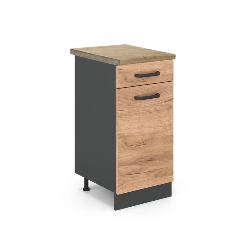 Vicco Küchenunterschrank R-Line Goldkraft Eiche/Anthrazit 40 cm AP Eiche mit Anthrazit Korpus Vicco Küchenunterschrank R-Line Goldkraft Eiche/Anthrazit 40 cm AP Eiche mit Anthrazit Korpus von Vicco