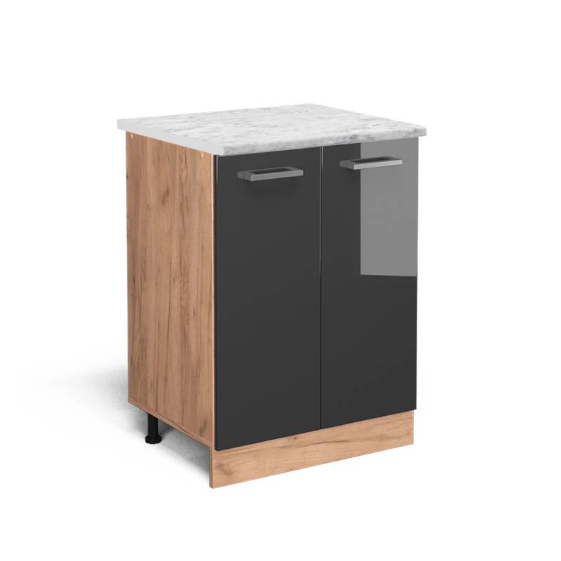 Vicco Küchenunterschrank R-Line Küchenkommode Anthrazit Hochglanz 60 cm AP Marmor von Vicco