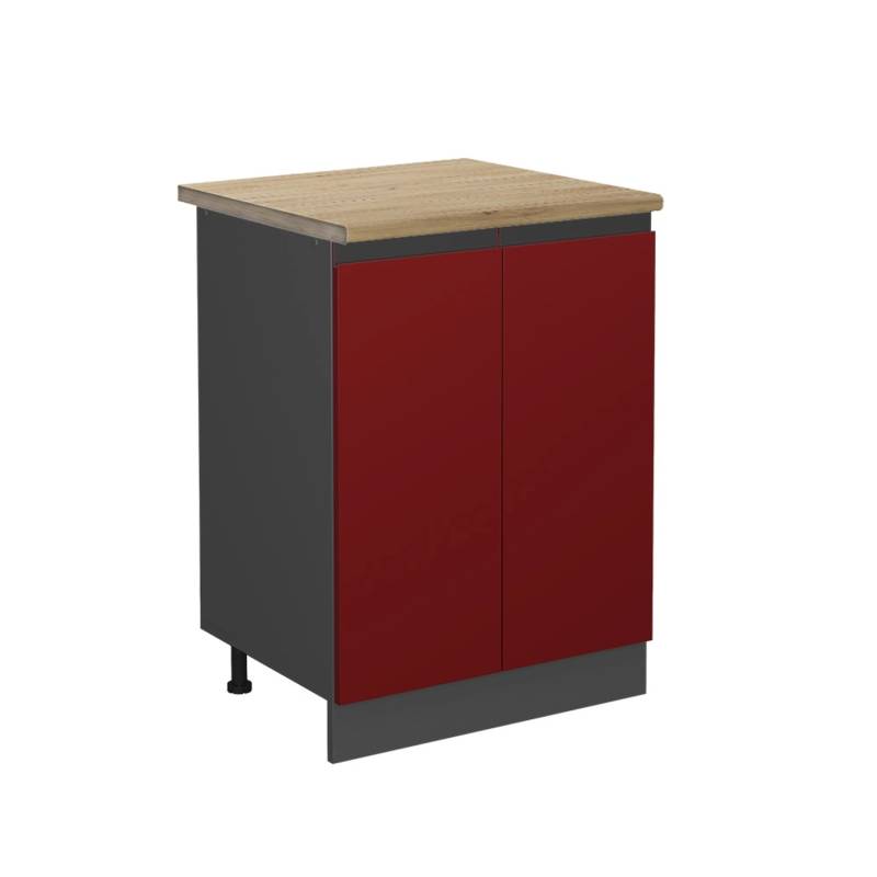 Vicco Küchenunterschrank R-Line Küchenkommode Rot/Anthrazit 60 cm AP Eiche von Vicco