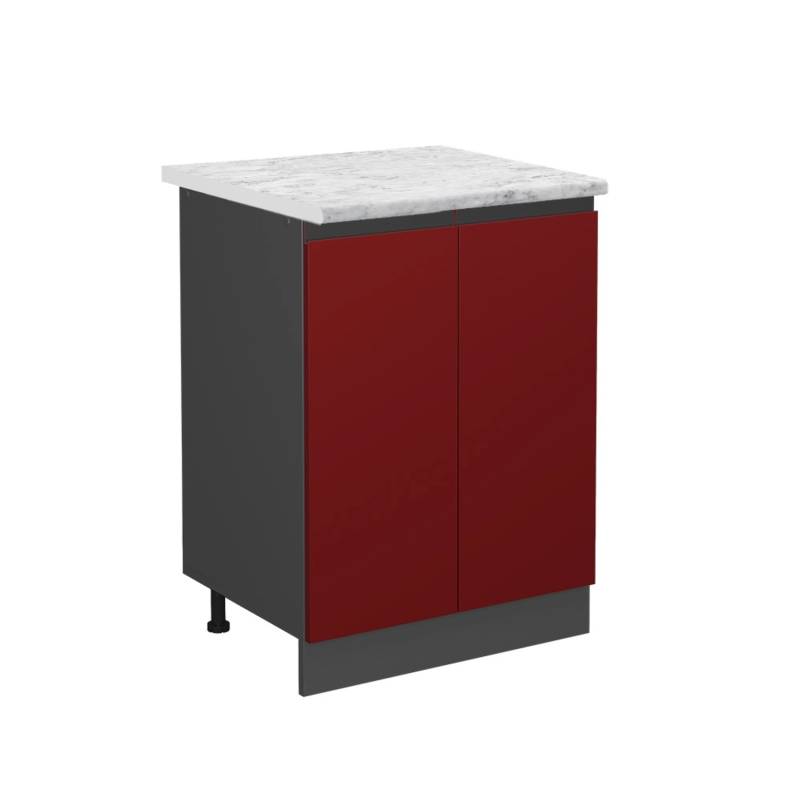 Vicco Küchenunterschrank R-Line Küchenkommode Rot/Anthrazit AP Marmor von Vicco