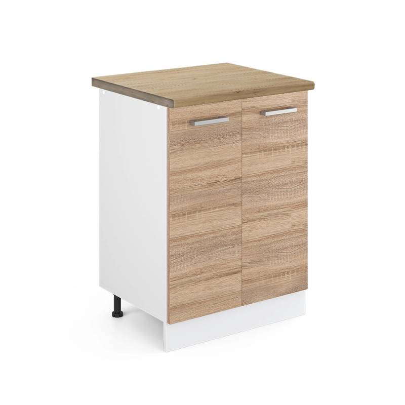 Vicco Küchenunterschrank R-Line Küchenkommode Sonoma/Weiß 60 cm AP Eiche von Vicco