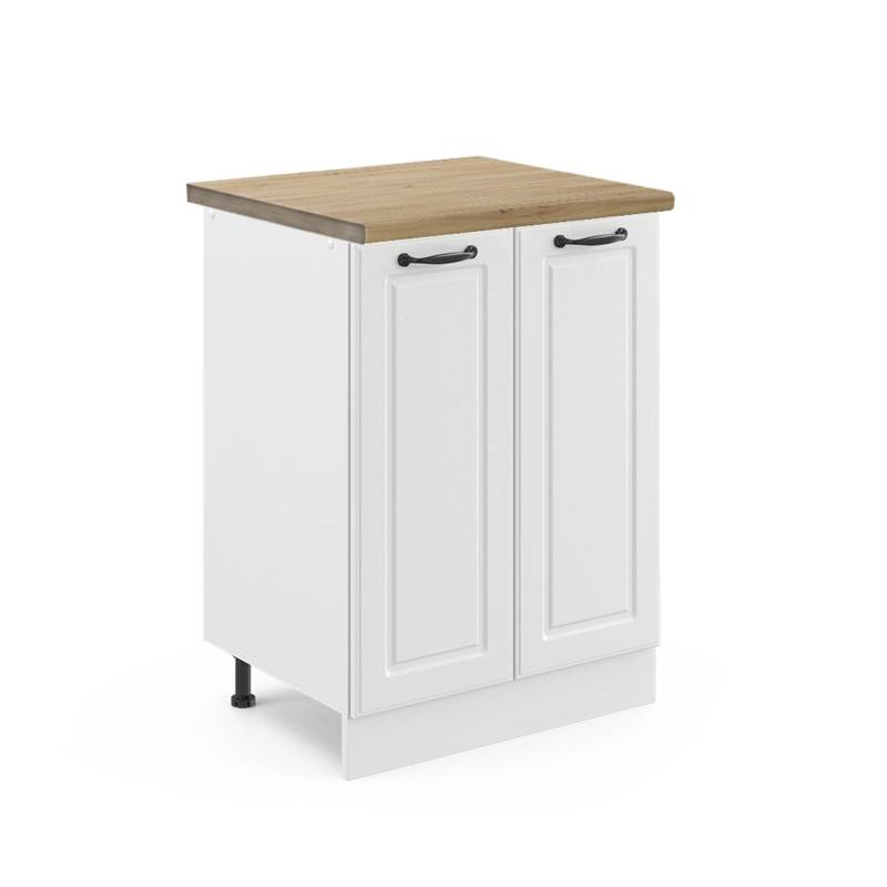 Vicco Küchenunterschrank R-Line Küchenkommode Weiß Landhaus/Weiß 60 cm AP Eiche von Vicco