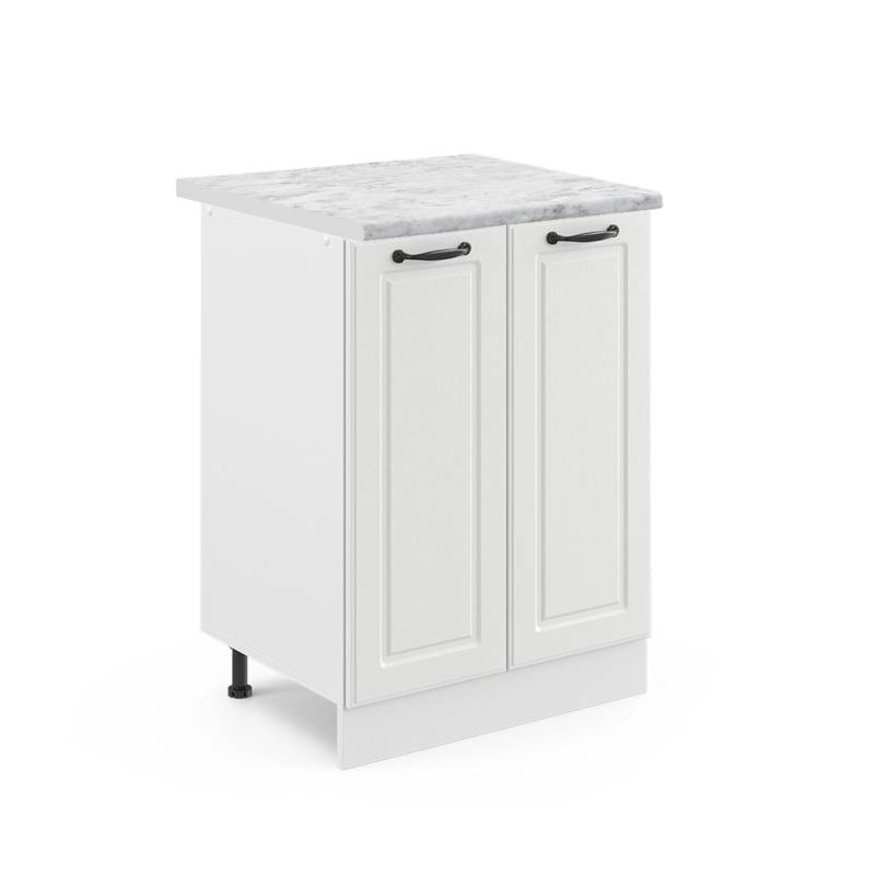 Vicco Küchenunterschrank R-Line Küchenkommode Weiß Landhaus/Weiß 60 cm AP Marmor von Vicco
