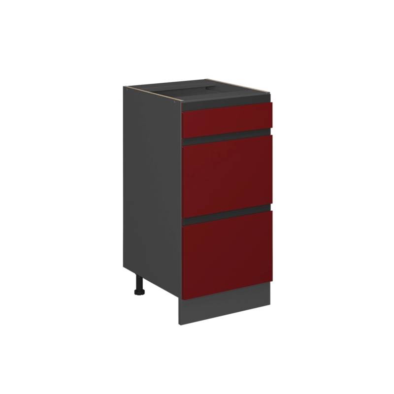 Vicco Küchenunterschrank R-Line Rot/Anthrazit 40 cm J-Shape mit Schubladen ohne Arbeitsplatte von Vicco