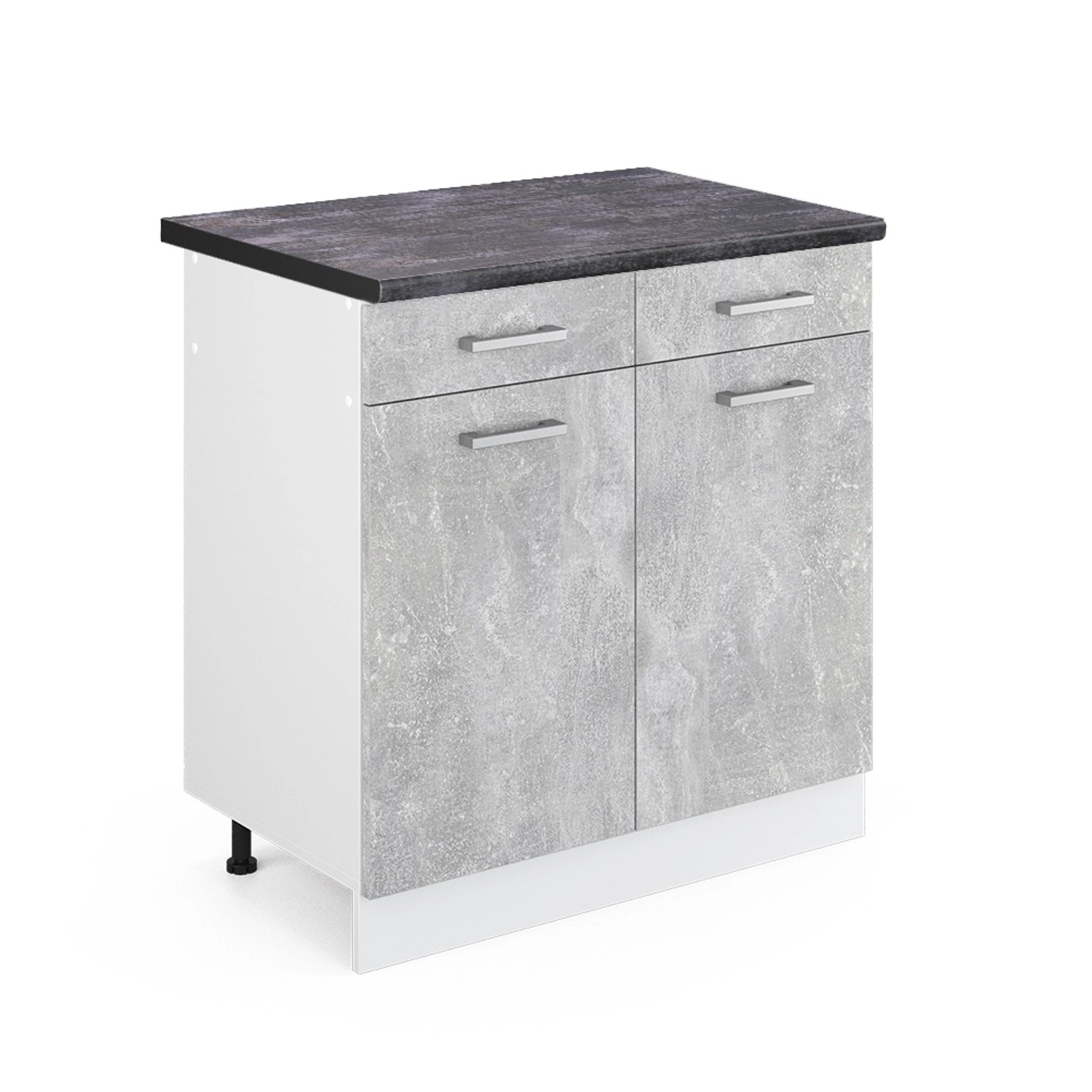 Vicco Küchenunterschrank R-Line Schubladenschrank für die Küche Beton/Weiß 80 cm AP Anthrazit von Vicco