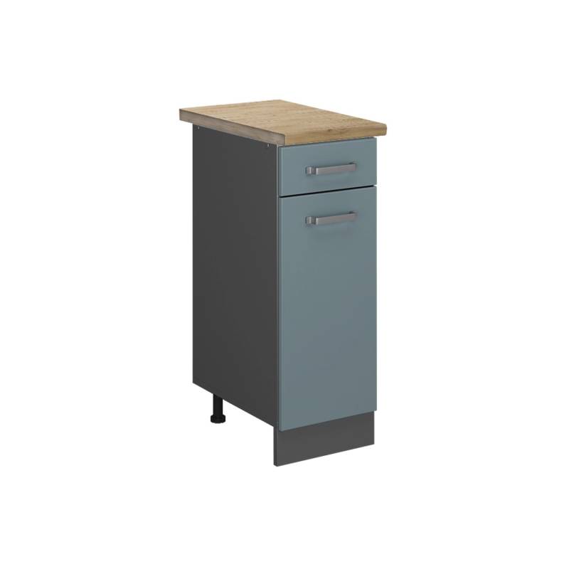 Vicco Küchenunterschrank R-Line Schubladenschrank für die Küche Blau-Grau/Anthrazit 30 cm AP Eiche von Vicco