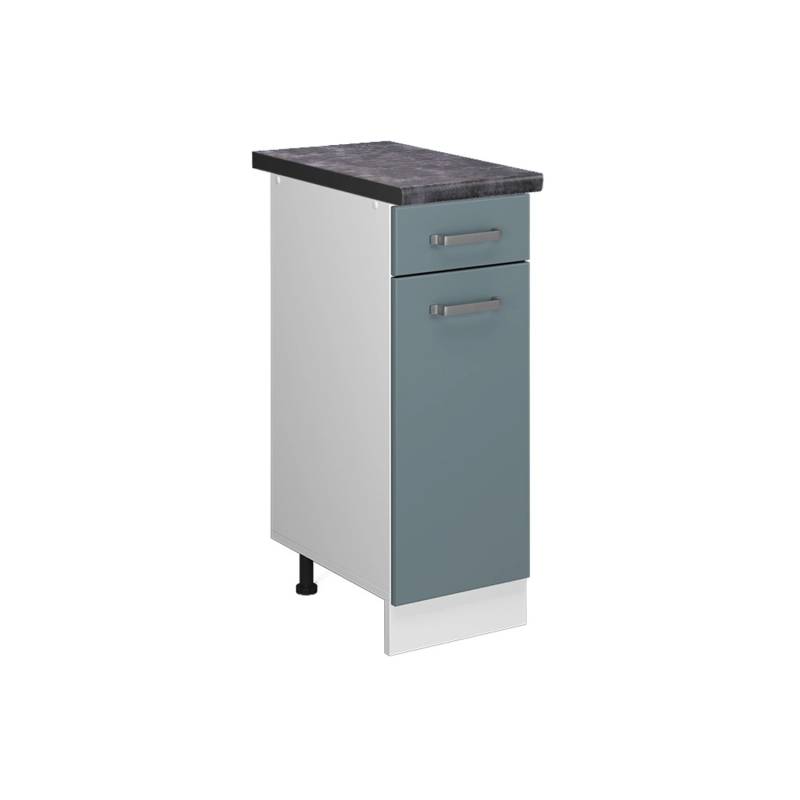 Vicco Küchenunterschrank R-Line Schubladenschrank für die Küche Blau-Grau/Weiß 30 cm AP Anthrazit von Vicco