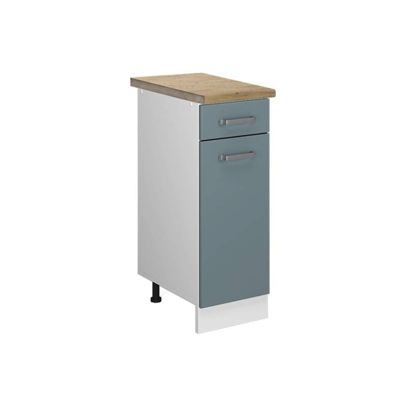 Vicco Küchenunterschrank R-Line Schubladenschrank für die Küche Blau-Grau/Weiß 30 cm AP Eiche von Vicco