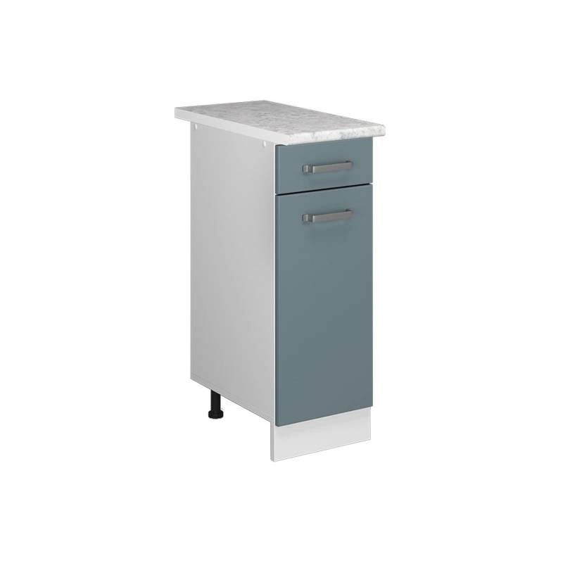 Vicco Küchenunterschrank R-Line Schubladenschrank für die Küche Blau-Grau/Weiß 30 cm AP Marmor von Vicco