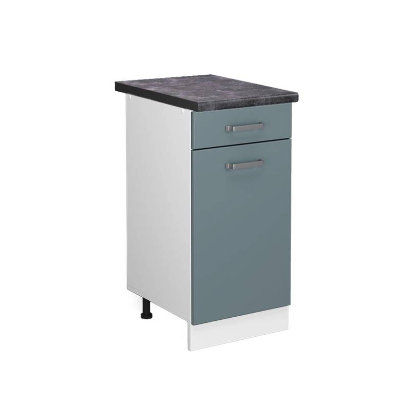 Vicco Küchenunterschrank R-Line Schubladenschrank für die Küche Blau-Grau/Weiß 40 cm AP Anthrazit von Vicco