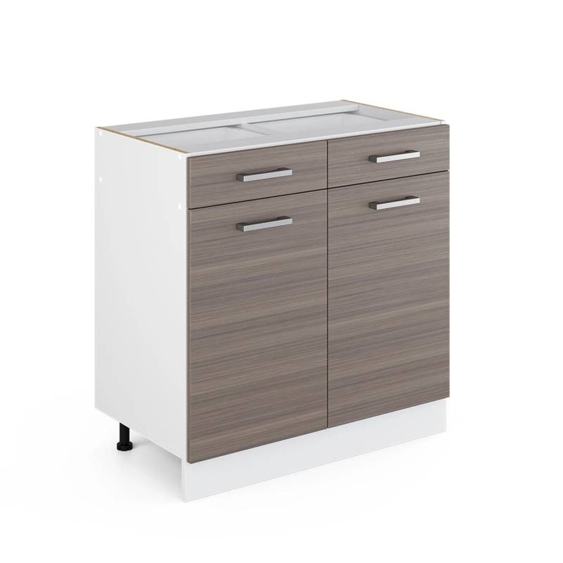 Vicco Küchenunterschrank R-Line Schubladenschrank für die Küche Edelgrau 80 cm ohne Arbeitsplatte von Vicco