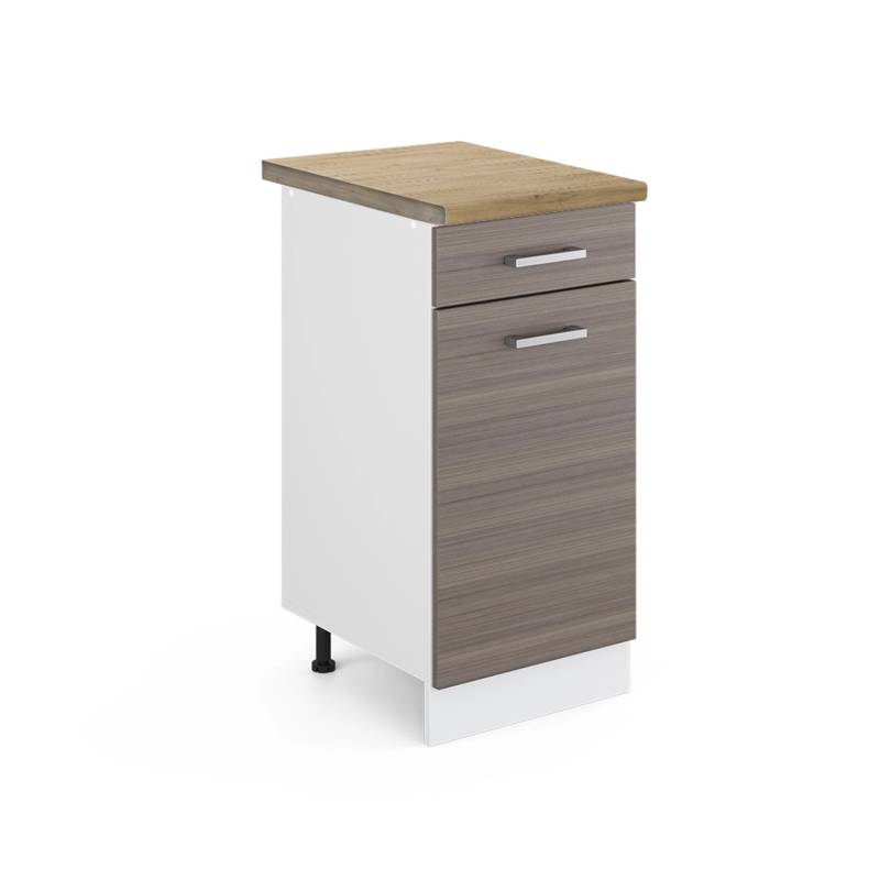 Vicco Küchenunterschrank R-Line Schubladenschrank für die Küche Grau/Weiß 40 cm AP Eiche von Vicco