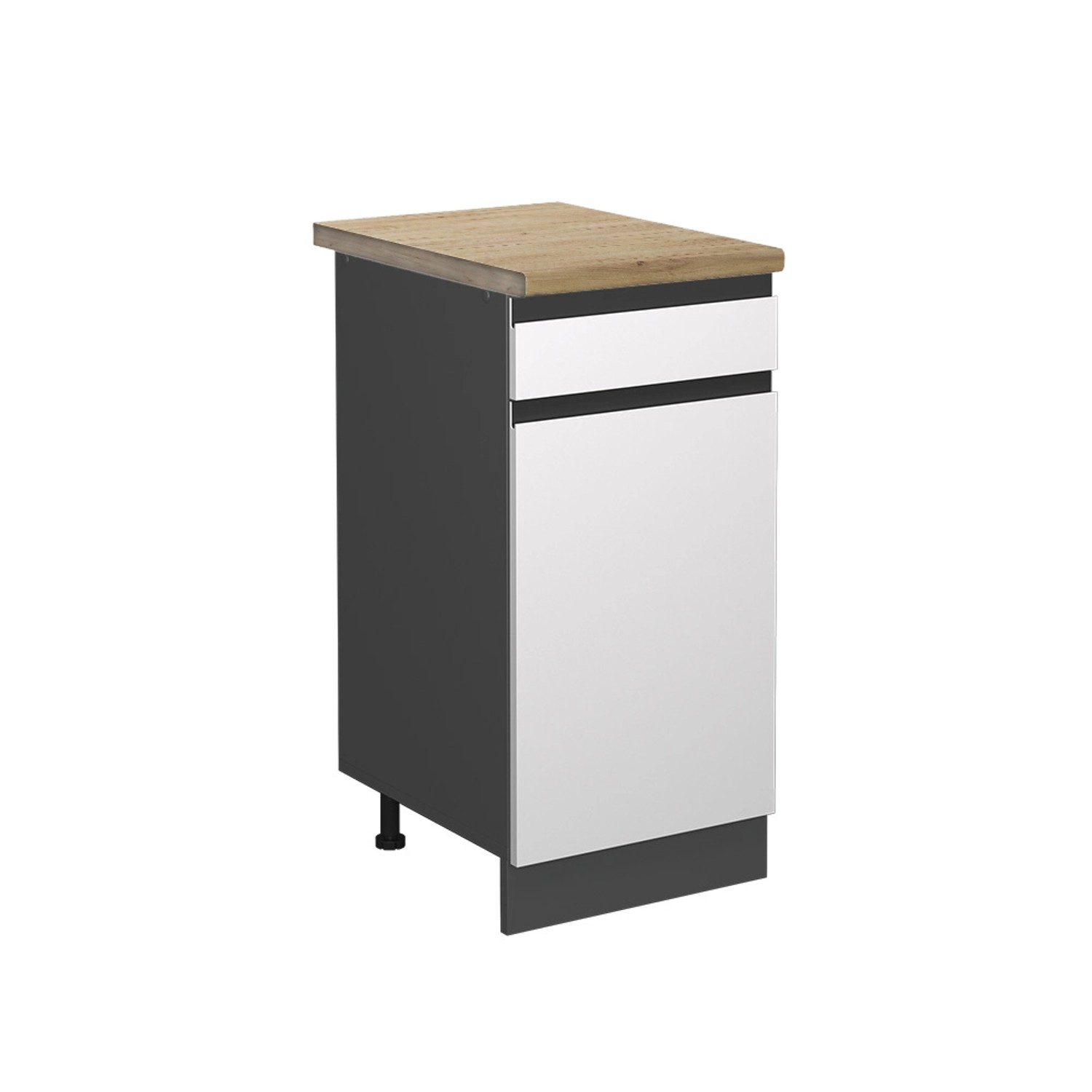 Vicco Küchenunterschrank R-Line Schubladenschrank für die Küche Weiß/Anthrazit 40 cm AP Eiche von Vicco