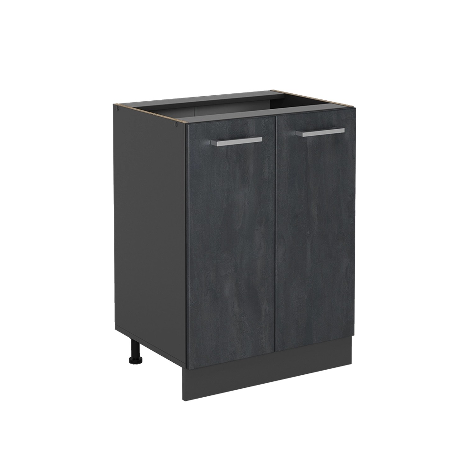 Vicco Küchenunterschrank R-Line Schwarz Beton/Anthrazit 60 cm ohne Arbeitsplatte von Vicco