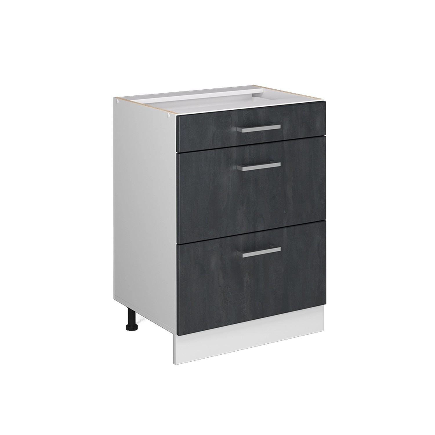 Vicco Küchenunterschrank R-Line Schwarz Beton 60 cm ohne Arbeitsplatte mit Weiß Korpus Vicco Küchenunterschrank R-Line Schwarz Beton 60 cm ohne Arbeitsplatte mit Weiß Korpus von Vicco