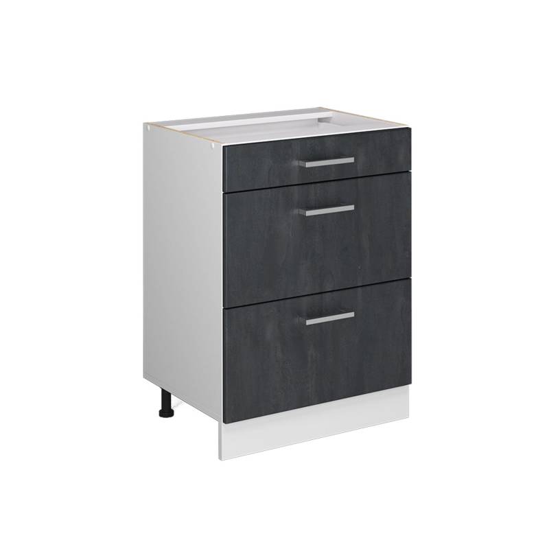 Vicco Küchenunterschrank R-Line Schwarz Beton 60 cm ohne Arbeitsplatte mit Weiß Korpus Vicco Küchenunterschrank R-Line Schwarz Beton 60 cm ohne Arbeitsplatte mit Weiß Korpus von Vicco