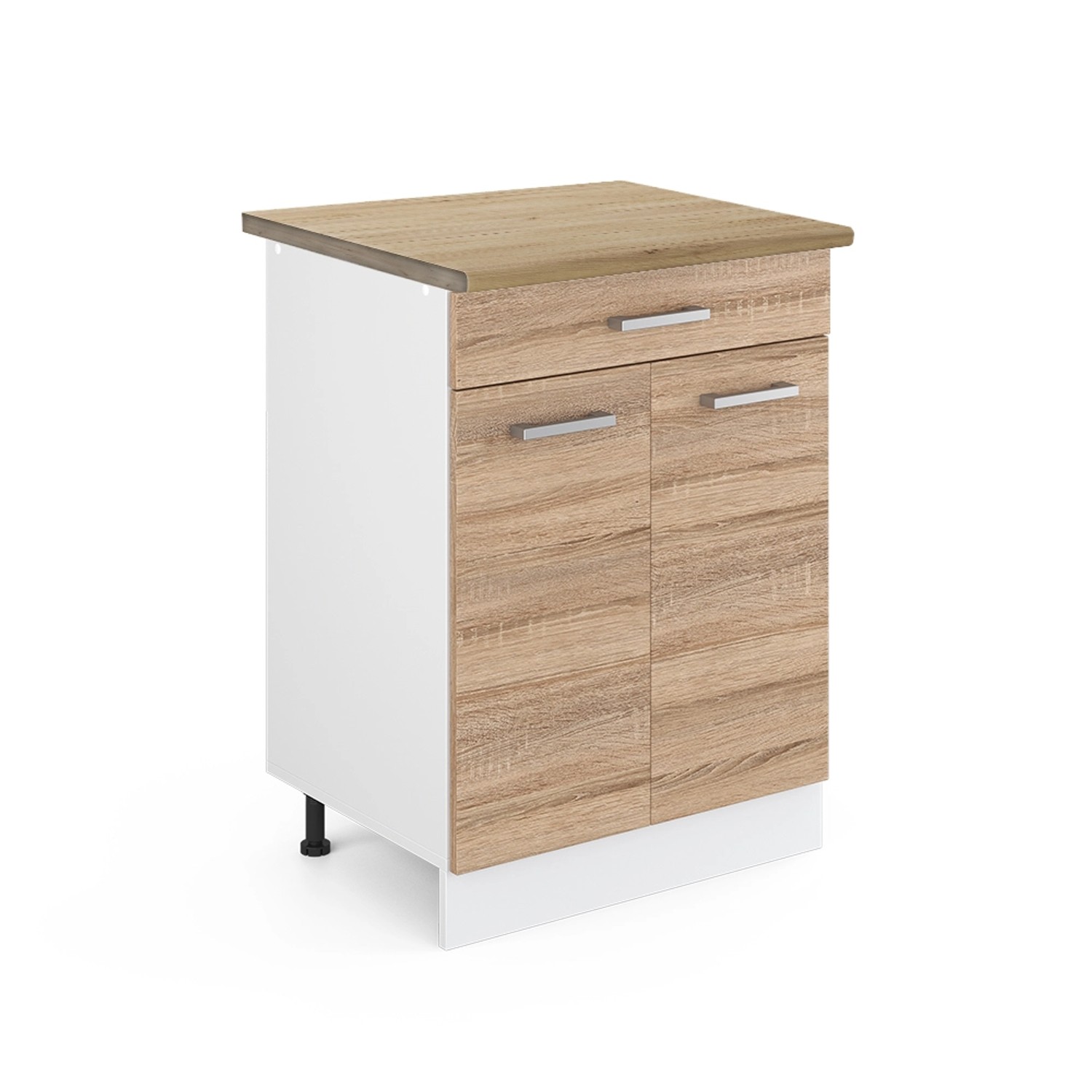 Vicco Küchenunterschrank R-Line Sonoma/Weiß 60 cm mit Schublade AP Eiche von Vicco