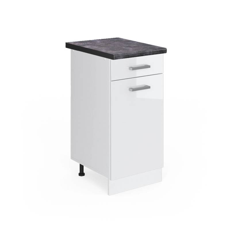 Vicco Küchenunterschrank R-Line Weiß Hochglanz/Weiß 40 cm AP Anthrazit von Vicco