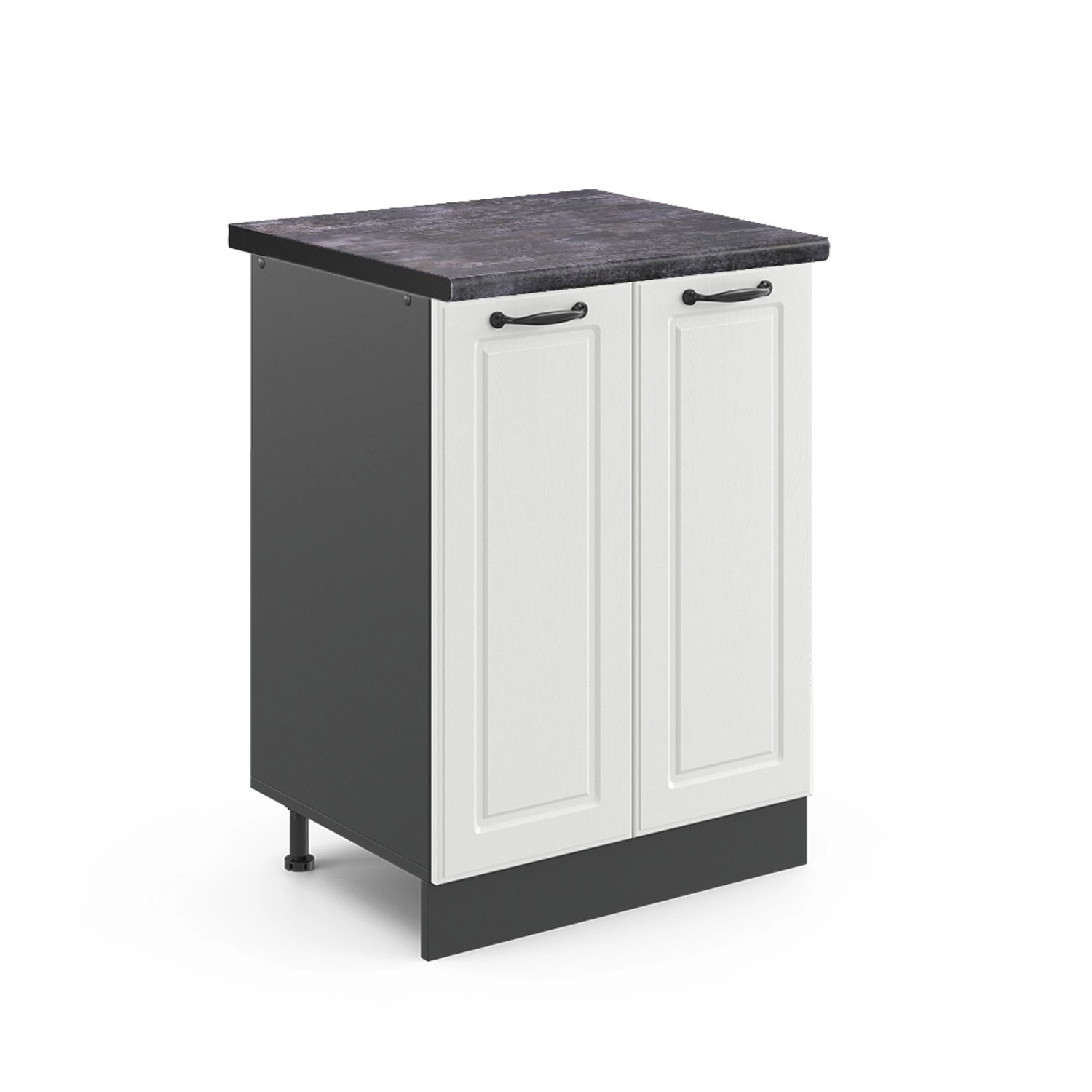 Vicco Küchenunterschrank R-Line Weiß Landhaus/Anthrazit 60 cm AP Anthrazit von Vicco