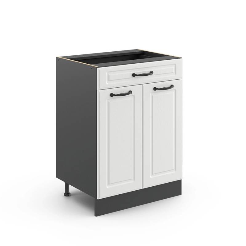 Vicco Küchenunterschrank R-Line Weiß Landhaus/Anthrazit 60 cm mit Schublade ohne Arbeitsplatte von Vicco