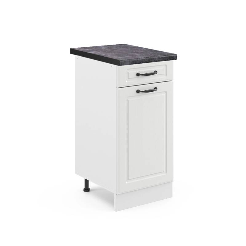 Vicco Küchenunterschrank R-Line Weiß Landhaus/Weiß 40 cm AP Anthrazit von Vicco
