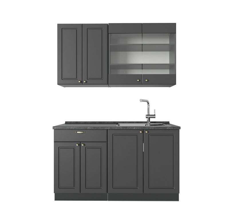 Vicco Küchenzeile Fame-Line, Anthrazit-Gold Landhaus/Anthrazit, 140 cm ohne Arbeitspl... Vicco Küchenzeile Fame-Line, Anthrazit-Gold Landhaus/Anthrazit, 140 cm ohne Arbeitspl... von Vicco