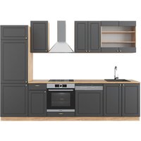 Vicco - Küchenzeile Fame-Line, Anthrazit Landhaus/Goldkraft Eiche, 300 cm ohne Arbeitsplatte von Vicco
