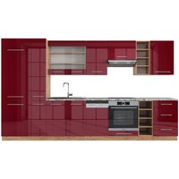 Vicco - Küchenzeile Fame-Line, Bordeaux Hochglanz/Goldkraft Eiche, 355 cm ohne Arbeitsplatte Vicco - Küchenzeile Fame-Line, Bordeaux Hochglanz/Goldkraft Eiche, 355 cm ohne Arbeitsplatte von Vicco