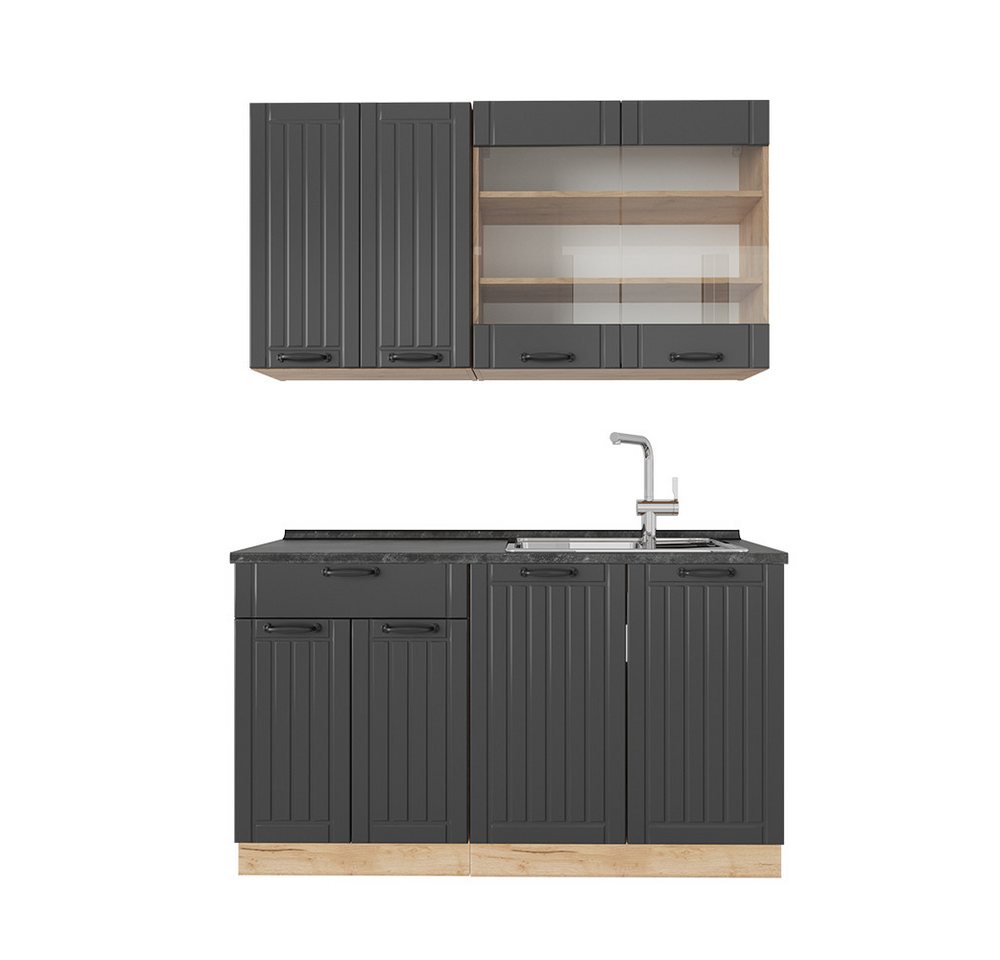 Vicco Küchenzeile Fame-Line, Dunkelgrau/Goldkraft Eiche, 140 cm ohne Arbeitsplatte Vicco Küchenzeile Fame-Line, Dunkelgrau/Goldkraft Eiche, 140 cm ohne Arbeitsplatte von Vicco